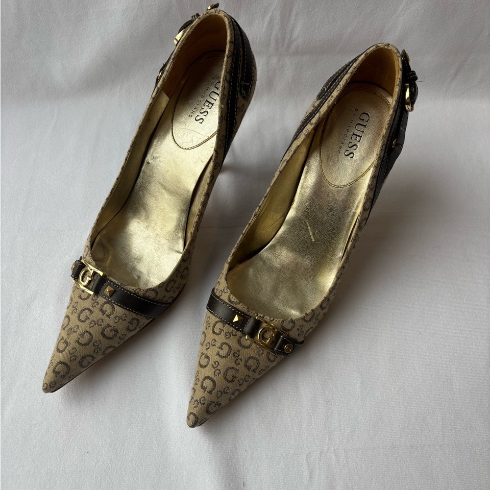 GUESS by Marciano Women's Brown Signature Pattern Heels